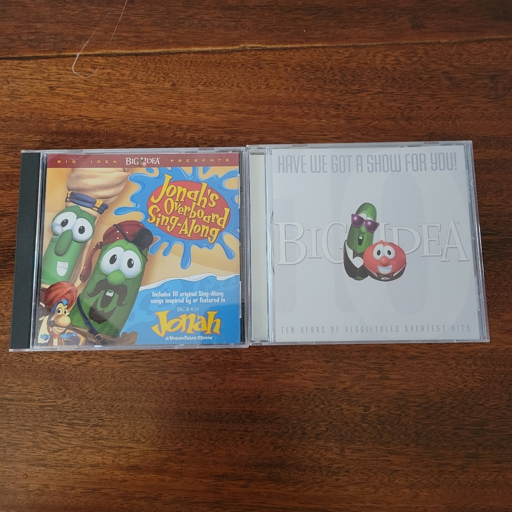Lot of 2 Veggietales CDs Greatest Hits And Jonah's Overboard Sing Along